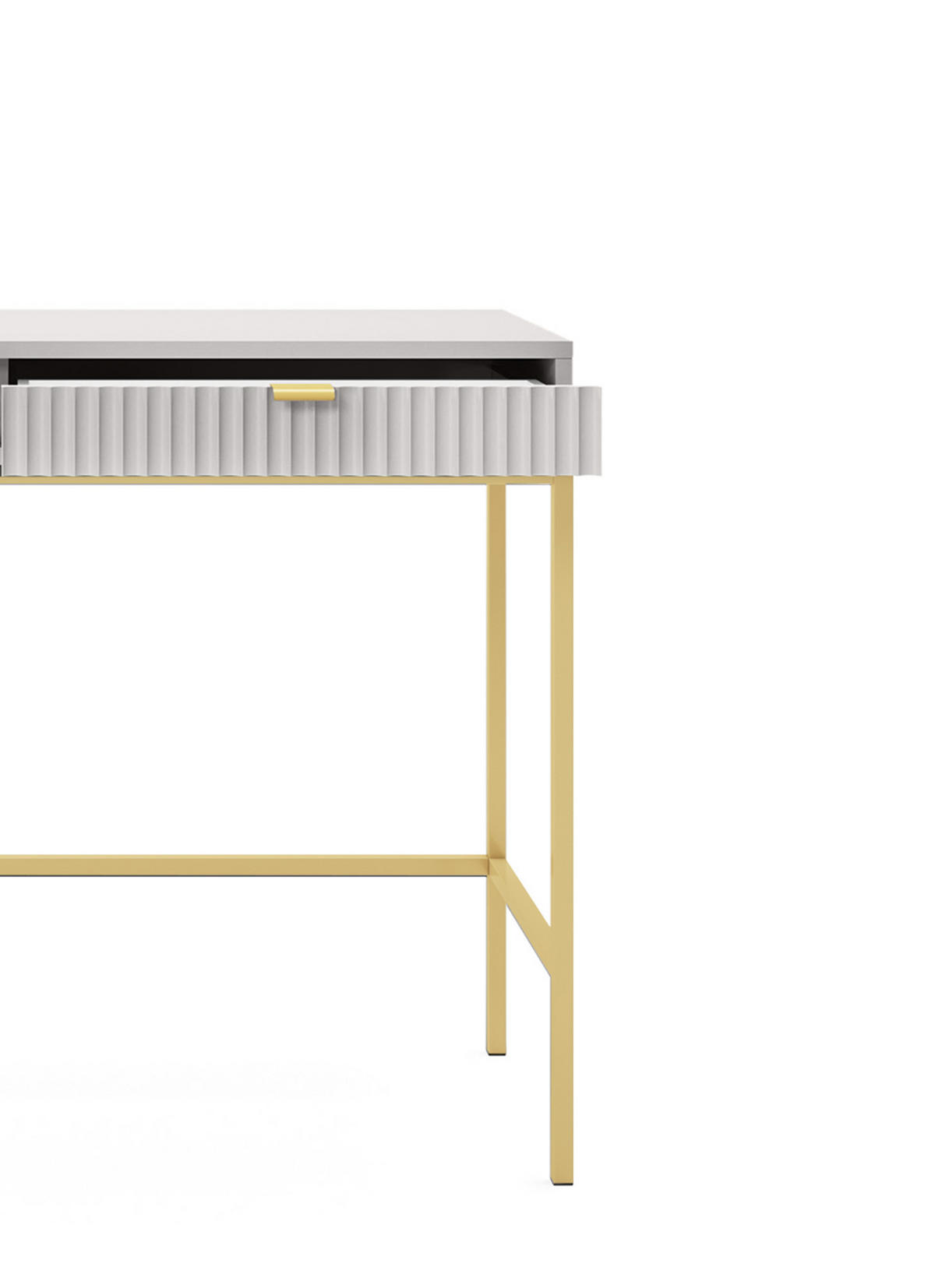 SCHMINKTISCH ZOVA Grau 104x77x50 cm Little table, Freistehend - Goldfarben/Grau, Holzwerkstoff/Metall (50/104/77cm) - DomoHome