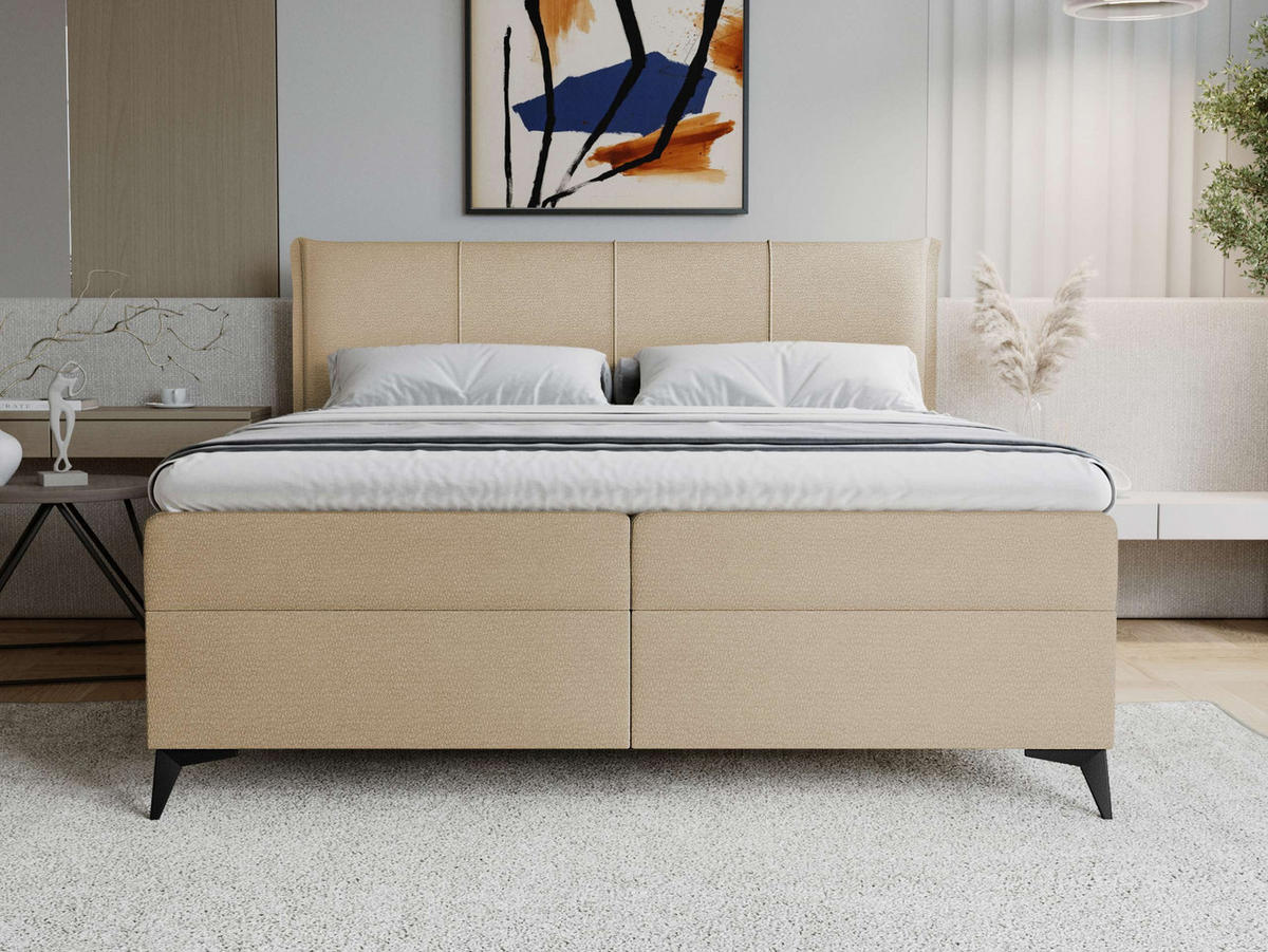 BOXBETT Eco Bis - H3 - Beige/Schwarz, Holz/Holzwerkstoff (160/200cm) - MIRJAN24