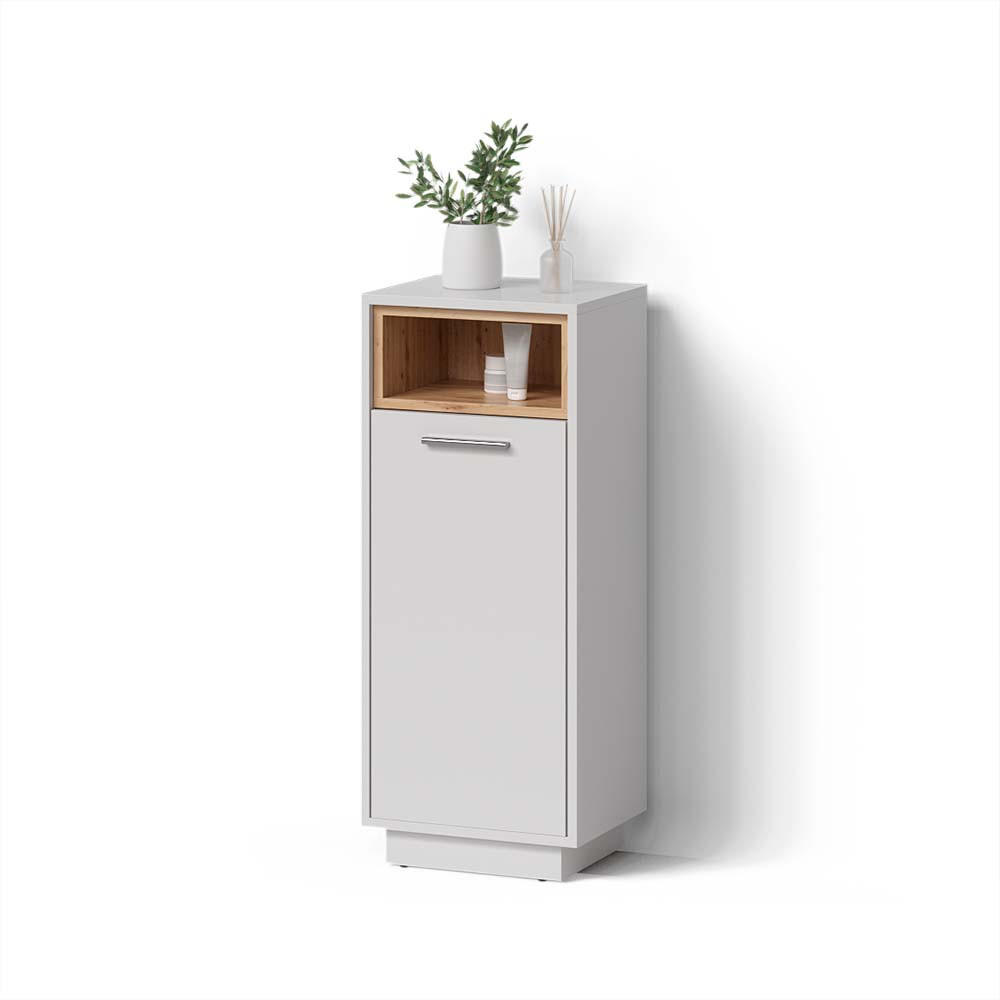 MIDISCHRANK Temo Weiß 30 x 93 cm - Weiß, Holzwerkstoff (30/93/30cm) - Livinity®