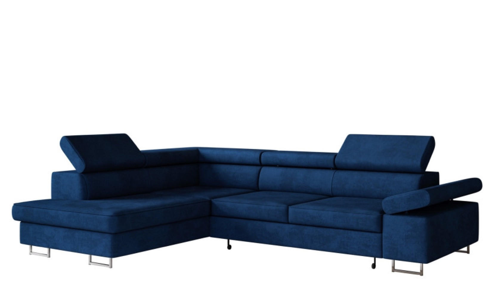 ECKSOFA Granat ALEX Mit Verstellbaren Kopfstützen Links - Blau/Dunkelblau, Textil (274/203cm) - Sepro Meble