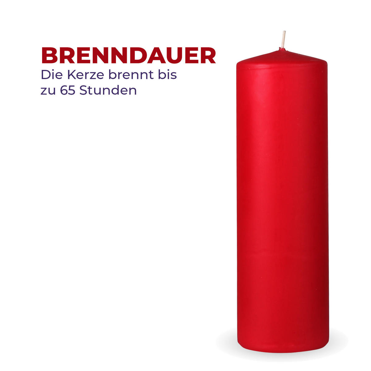 STUMPENKERZEN "Dunkelrot", Größe Ø7cm x Höhe: 20 cm - Dunkelrot, Naturmaterialien (7/20cm) - HS Candle