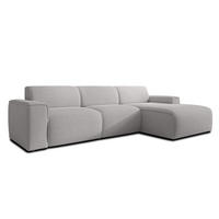 ECKSOFA L Form Didim mini Hellgrau 310/165/78 cm – stilvolle kleine Eckcouch R - Hellgrau/Schwarz, Kunststoff/Textil (310/165cm) - AX Living