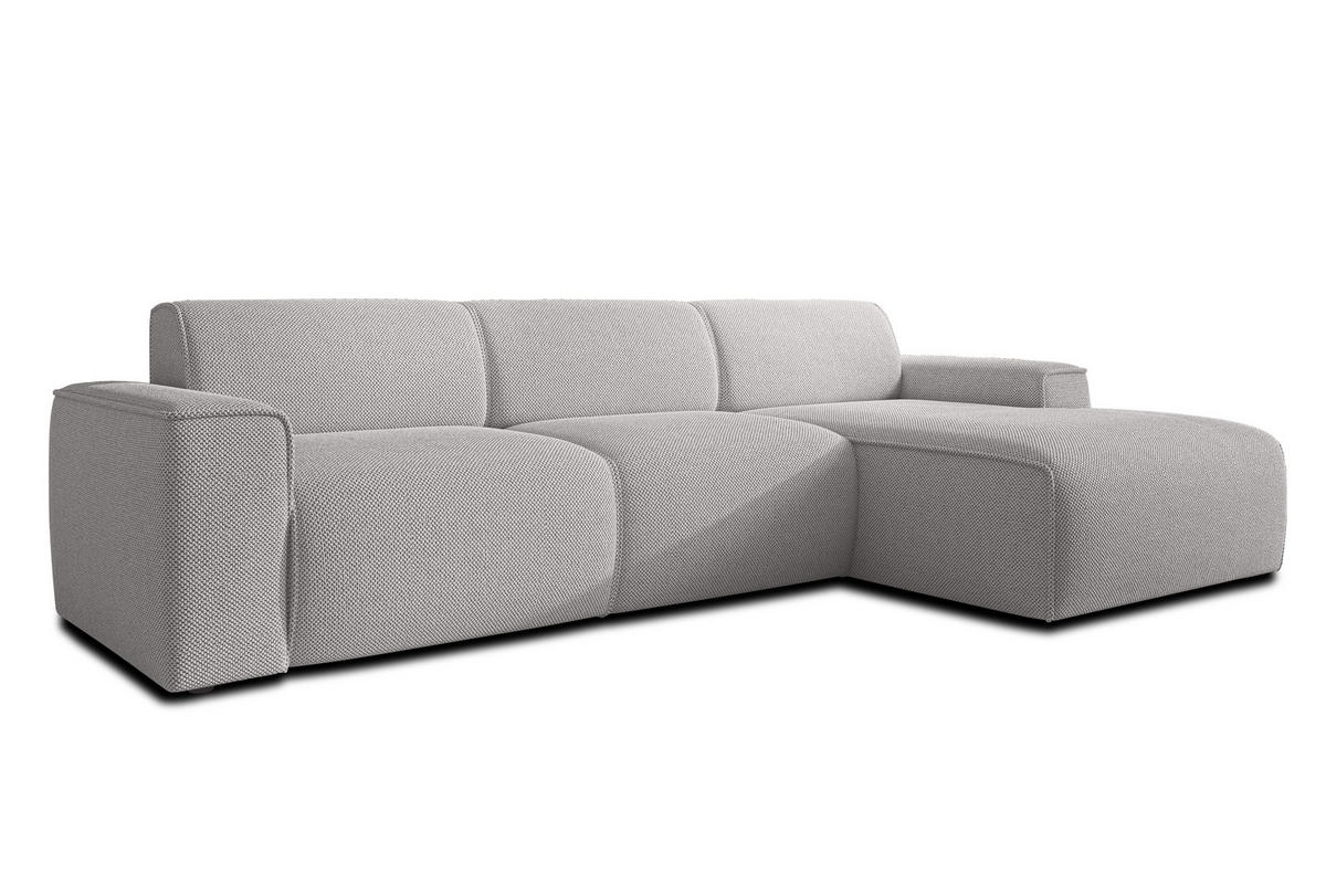 ECKSOFA L Form Didim mini Hellgrau 310/165/78 cm – stilvolle kleine Eckcouch R - Hellgrau/Schwarz, Kunststoff/Textil (310/165cm) - AX Living