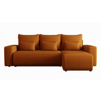 ECKSOFA Travis mit Bettkasten und Schlaffunktion, L-Form, Cord, Universal - Rostfarben, Holzwerkstoff (248/148cm) - 4ALL HOME