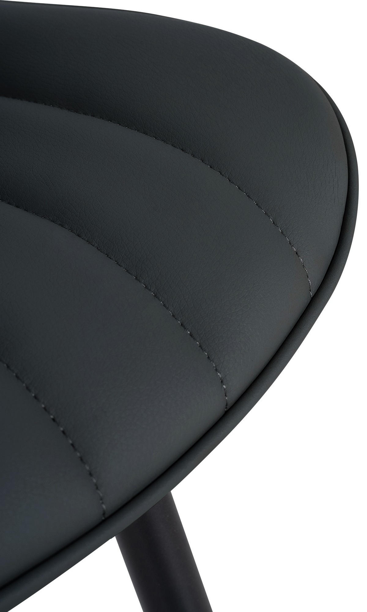 STUHL Lederlook schwarz - Schwarz, Textil/Metall (50/81/61cm) - CLP