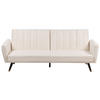 3-SITZER-SCHLAFSOFA Samtstoff hellbeige Vimmerby - Creme, Textil (212/90/80cm) - Beliani