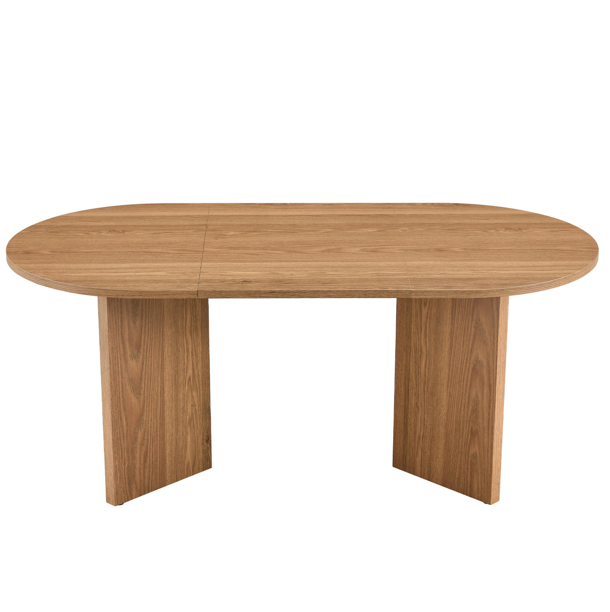 ESSTISCH 180/90/75,5 cm in Nussbaum-Optik, oval im Landhausstil - Walnussfarben, Holzwerkstoff (180/90/75.5cm) - BEAOK