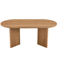 ESSTISCH 180/90/75,5 cm in Nussbaum-Optik, oval im Landhausstil - Walnussfarben, Holzwerkstoff (180/90/75.5cm) - BEAOK