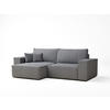 ECKSOFA MIT SCHLAFFUNKTION Zaya Grau Webstoff - Schwarz/Grau, Holz/Holzwerkstoff (255/148cm) - Maison de Reve