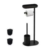 WC-SET - crna, metal/plastika (23/65/17cm) - Relaxdays