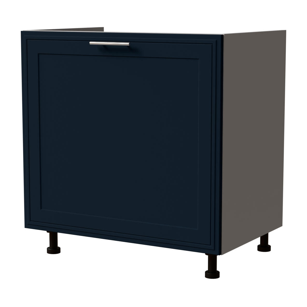 SPÜLENUNTERSCHRANK Salo D1ZA/80 Grau / Indigo Matt 80 / 50 / 82cm - Blum Teilauszug - Dunkelblau/Grau, Holz/Holzwerkstoff (80/82/50cm) - Feldmann-Wohnen