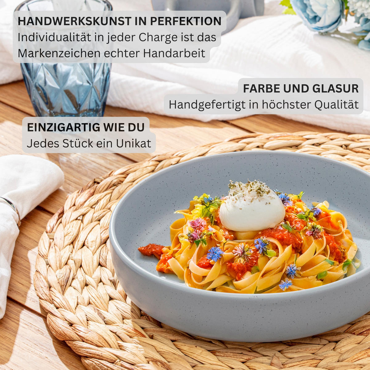 PASTASCHALEN LEEDS - 4 teilig aus Steingut - Multicolor, Stein (20.5cm) - Sänger
