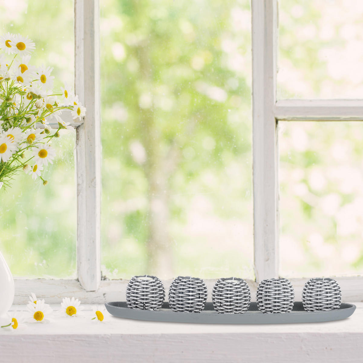 KERZENDEKO - Multicolor, Naturmaterialen/Holzwerkstoff (8cm) - Relaxdays