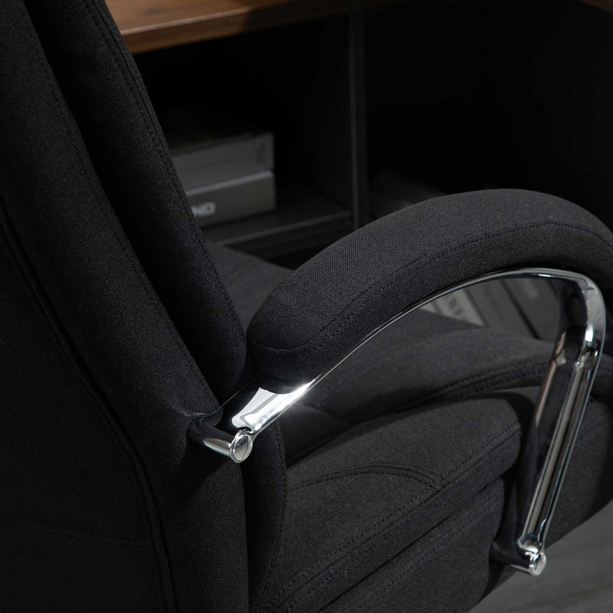 DREHSTUHL DE-11848 mit Wippfunktion & hoher Rückenlehne Schwarz - Schwarz, Textil (65/118/78cm) - ComfortXL