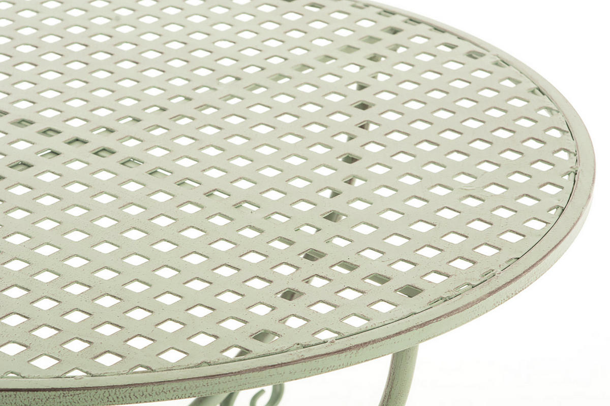 GARTENBEISTELLTISCH rund Ø70 cm Metall antik-grün - Grün, Metall (70/70/74cm) - CLP