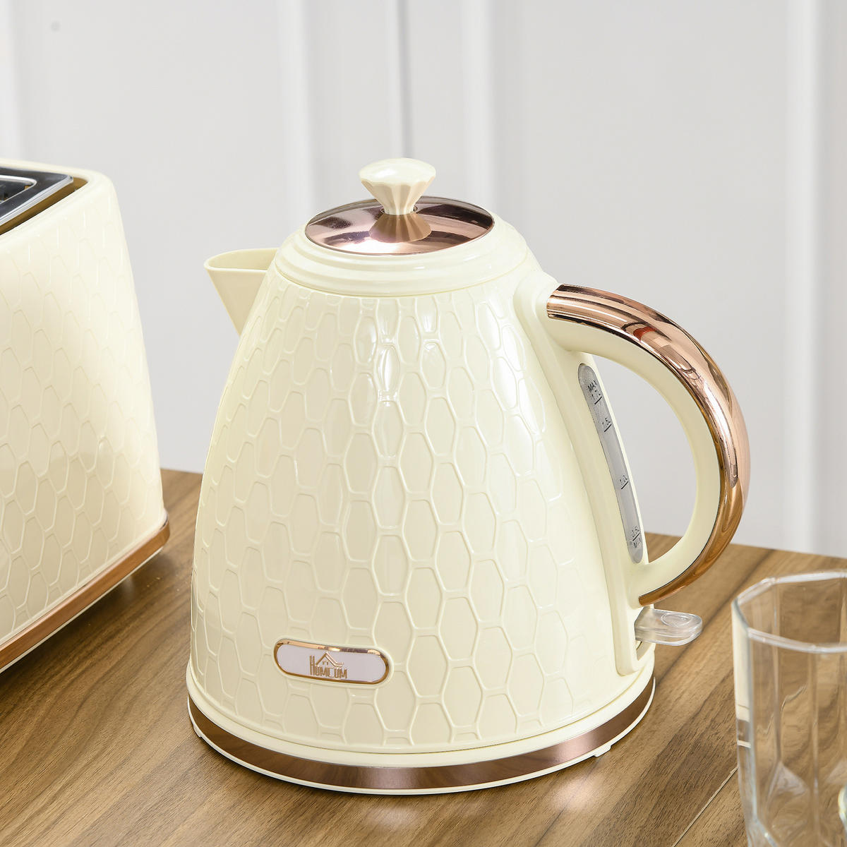 WASSERKOCHER DE-07915 2200W, 1,7L mit Sichtfenster Beige - Beige, Kunststoff (19.5/23.4/24.2cm) - ComfortXL
