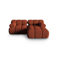 ECKSOFA modular rechts Bellis aus 3D-Stoff ziegelstein 3 Sitzplätze - Orange, Textil (155/188cm) - Micadoni