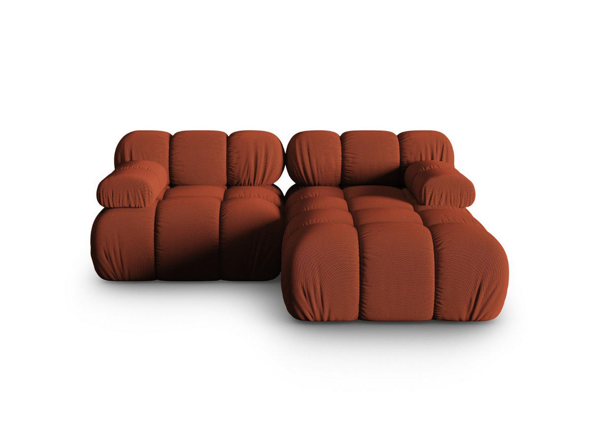 ECKSOFA modular rechts Bellis aus 3D-Stoff ziegelstein 3 Sitzplätze - Orange, Textil (155/188cm) - Micadoni