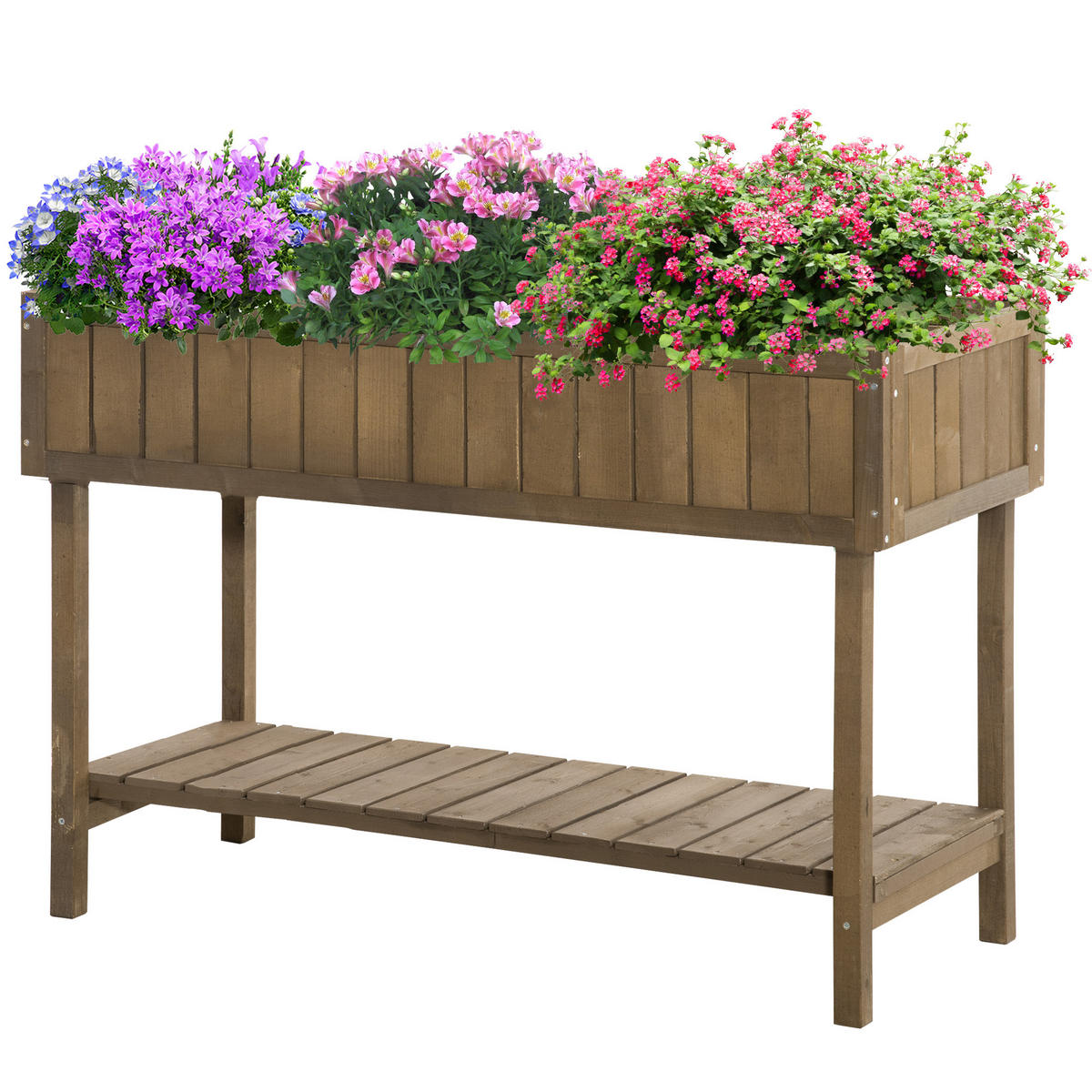 HOCHBEET DE-15982 mit 8 Fächern Naturholz - Braun, Holzwerkstoff (110/76/46cm) - ComfortXL