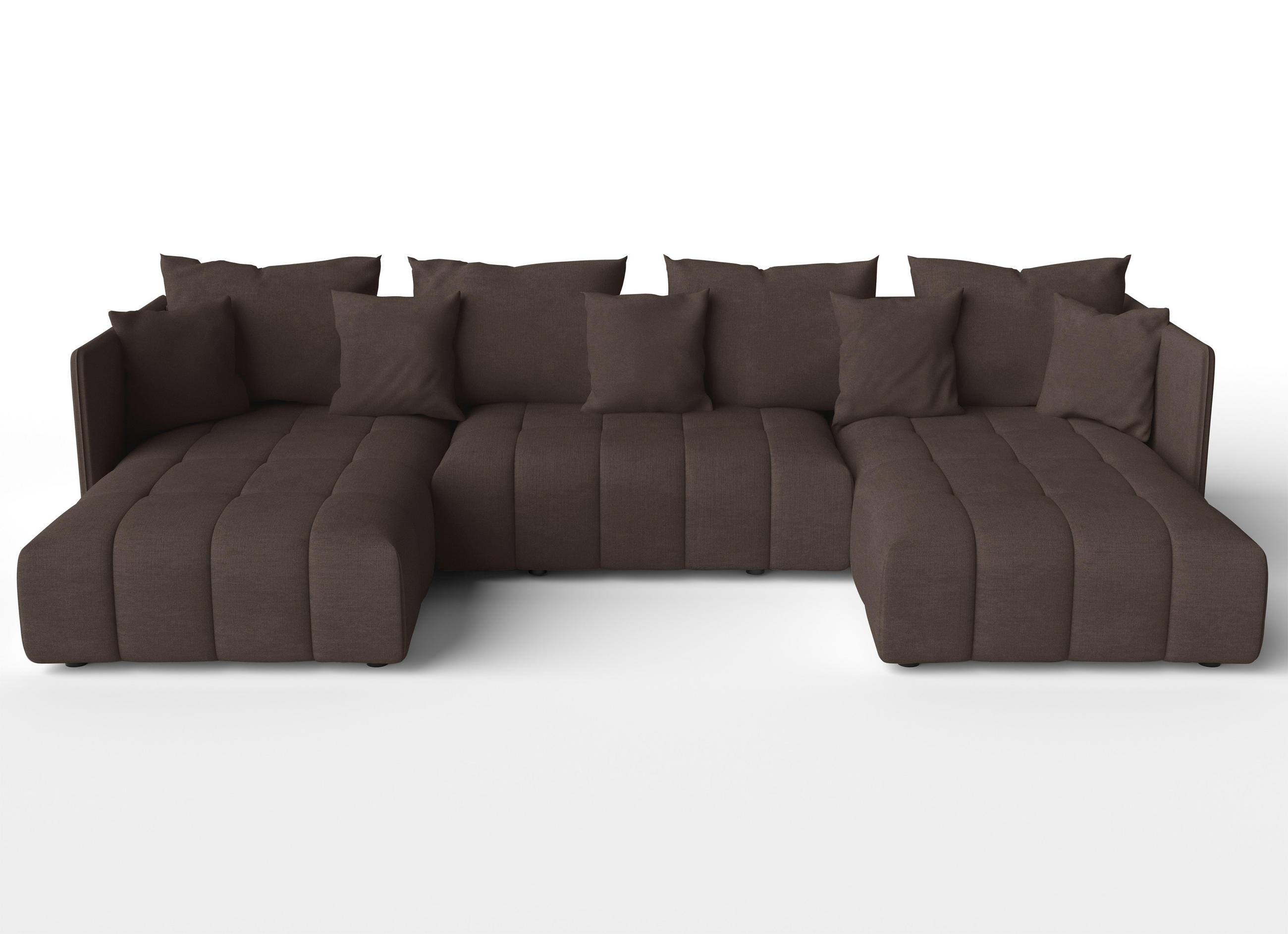 WOHNLANDSCHAFT Veliro U Braun 353/180/83 cm mit Schlaffunktion und Bettkasten - Schwarz/Braun, Kunststoff/Textil (353/83/180cm) - AX Living