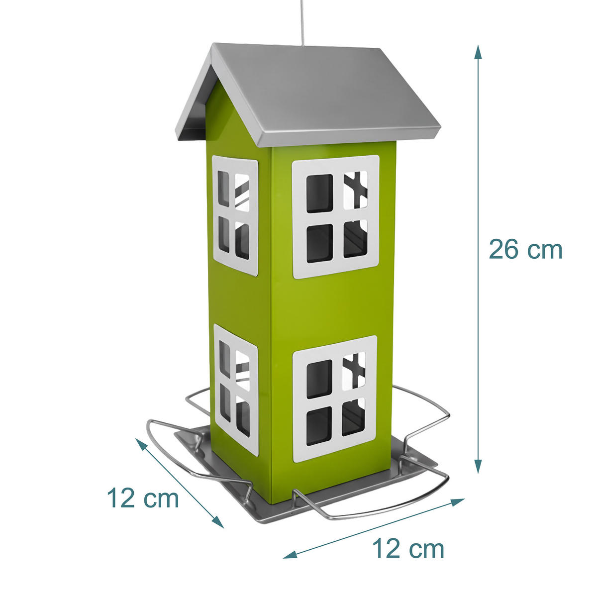 VOGELHAUS - Grün, Metall (12/26/12cm) - Relaxdays