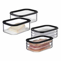 AUFSCHNITTDOSEN Modula schwarz 4er Set - Schwarz, Kunststoff (1/1/1cm) - Mepal