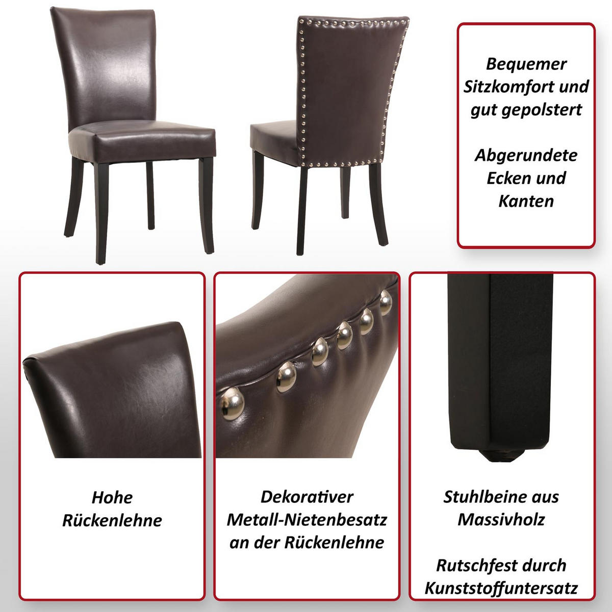 ESSZIMMERSTUHL Braun 2er-Set - Braun, Textil (50/93/62cm) - MCW