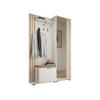 GARDEROBENSCHRANK - JOHN (Weiß + Mit Kissen) - Weiß, Holzwerkstoff (135/197/40cm)
