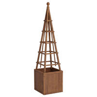 RANKGITTER MIT PFLANZKASTEN Dunkelbraun - Dunkelbraun, Holz (168cm) - MCW