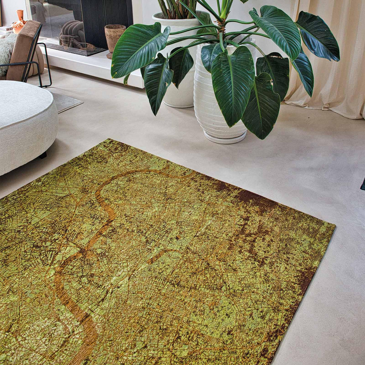 TEPPICH Flachgewebe GREEN CITY Grün 240 x 340 cm - Grün, Textil (240/340cm) - Novatrend