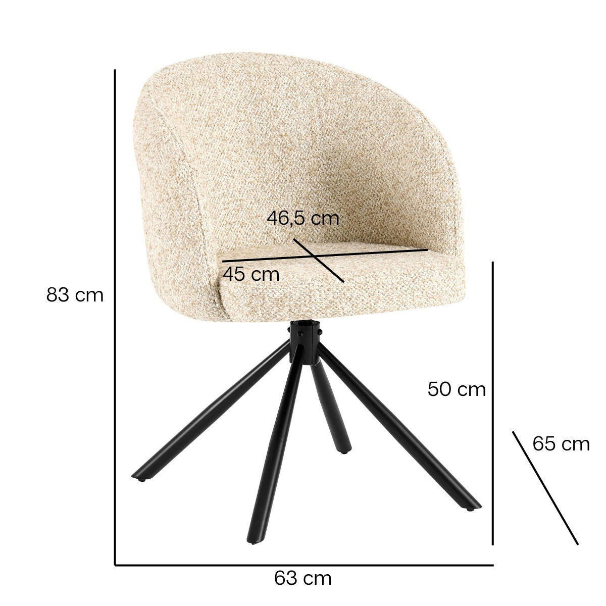 ESSZIMMERSTUHLE 2er Set Drehbar aus Stoff, taupe - Taupe, Textil (63/83/65cm) - Giga Meubel