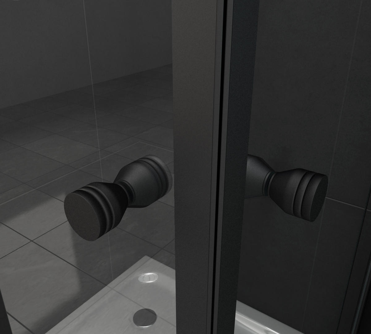 DUSCHKABINE CORNO Schwarz 80 x 80 x 195 cm 8 mm ESG - Schwarz, Glas (80/80/195cm) - Glasdeals