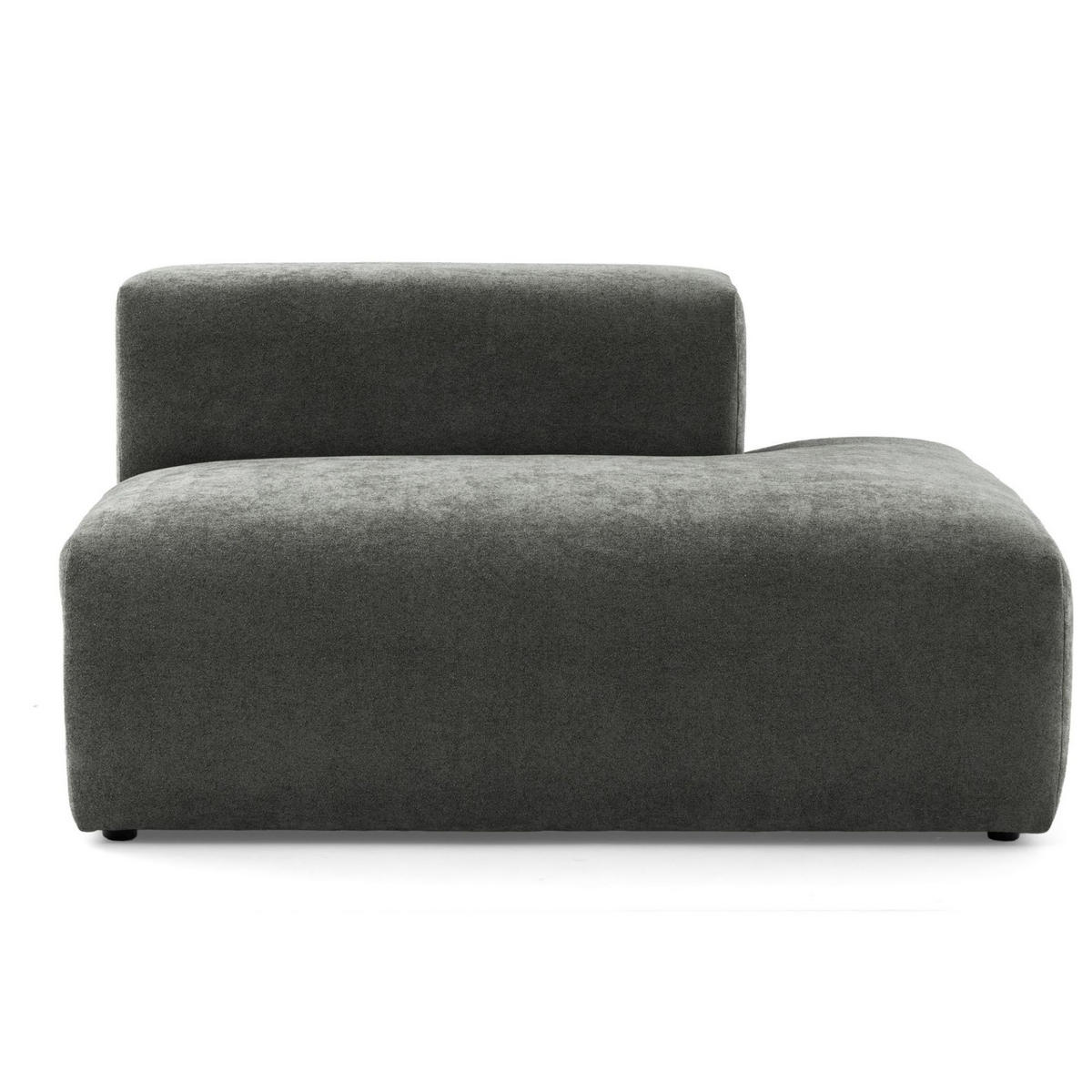 3-SITZER modulares Sofa HEAVEN SET 1 Rechts, Breite 255 cm Webstoff Dunkelgrau - Dunkelgrau/Schwarz, Holz/Kunststoff (102/71/255cm) - Muffo
