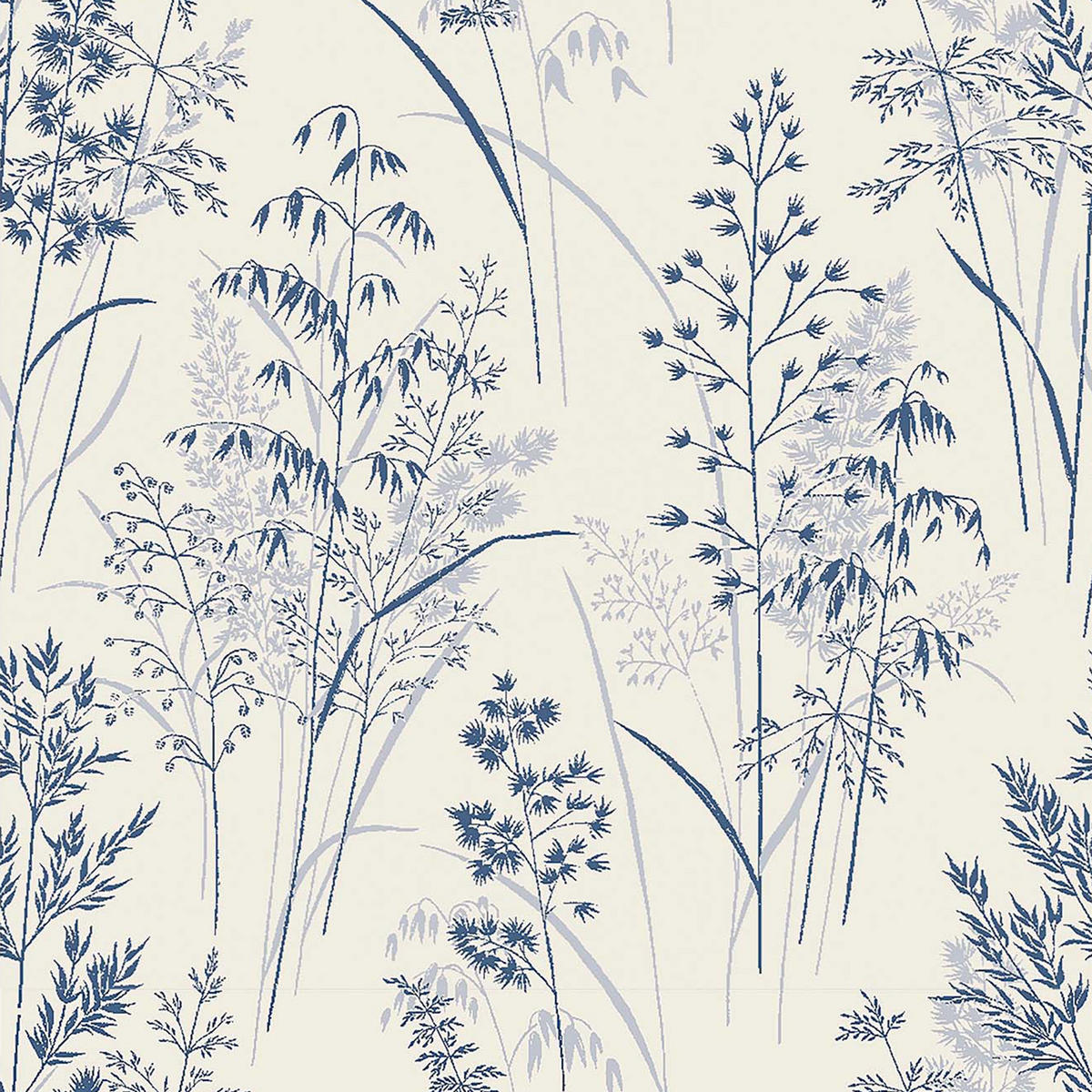 VLIESTAPETE Zarte Zweige Blaugrau - Blau, Papier/Kunststoff (52/1000cm) - next