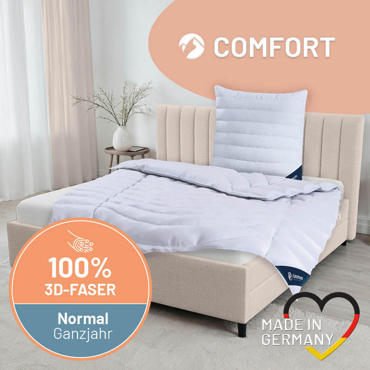 BETTDECKE 155x220 Normal, COMFORT - Weiß, Textil (155/220cm) - casimum