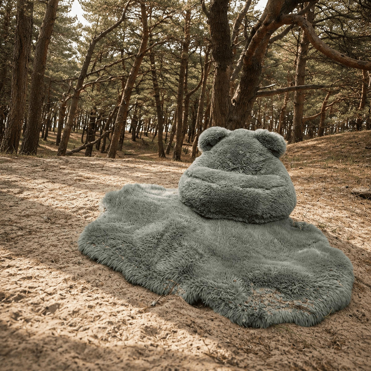 SITZSACK Teddy Mammoth flauschig - Salbeigrün, Textil (58/50/67cm) - MeowBaby