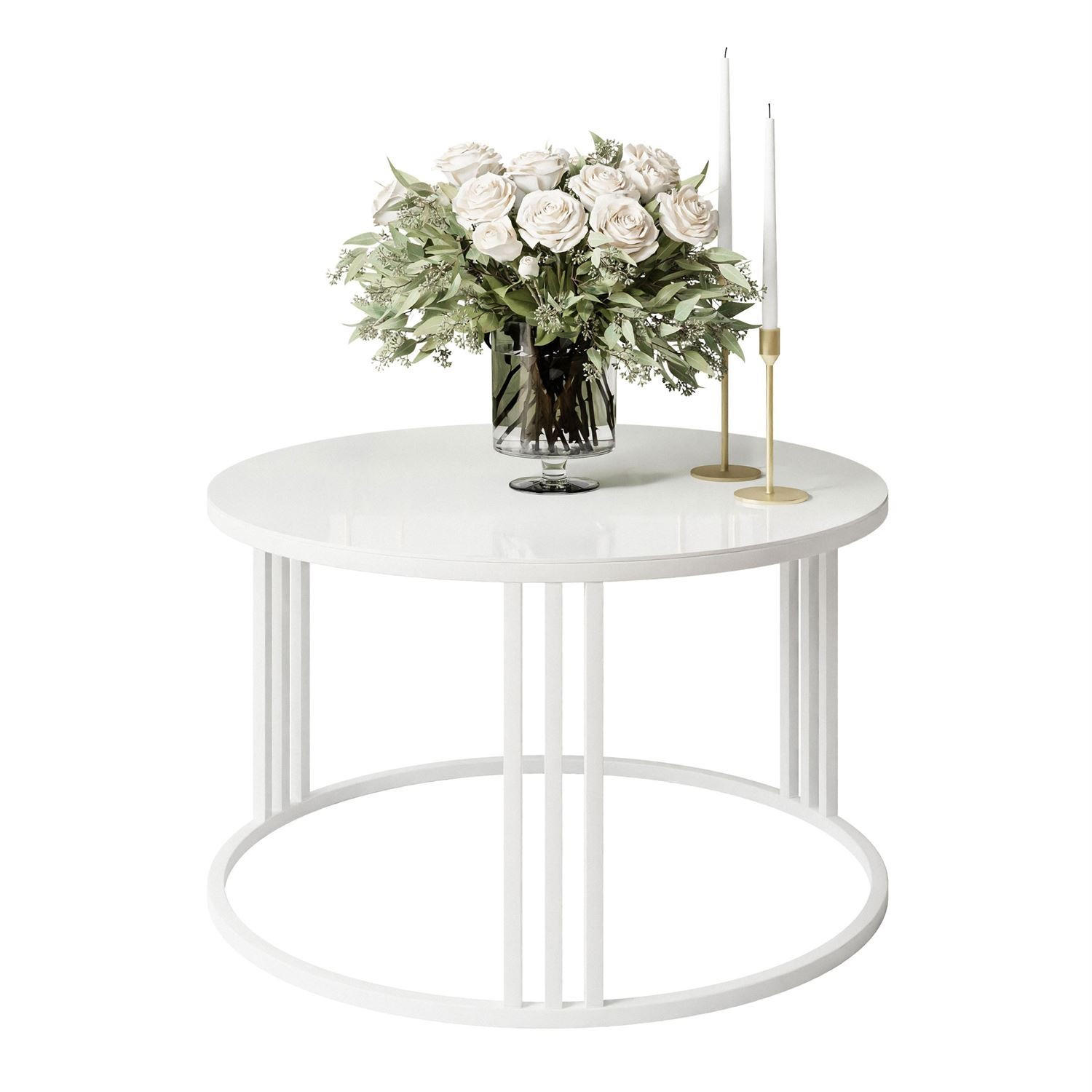 COUCHTISCH LORI GLASS - Weiß, Glas (70/70/47cm) - Lookway