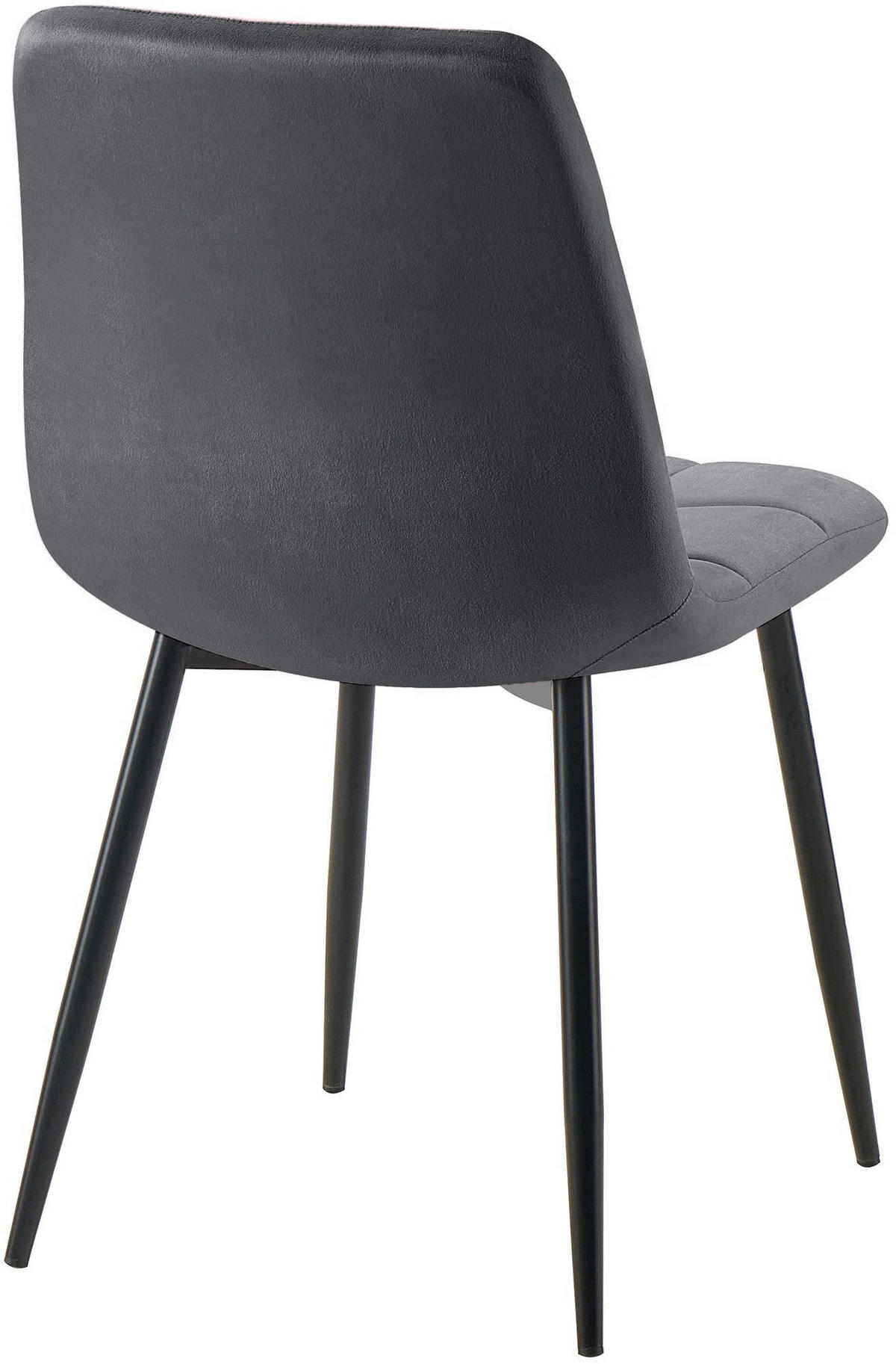 STUHL 4 Samt Dunkelgrau - Dunkelgrau/Schwarz, Textil/Metall (45/84/55cm) - CLP