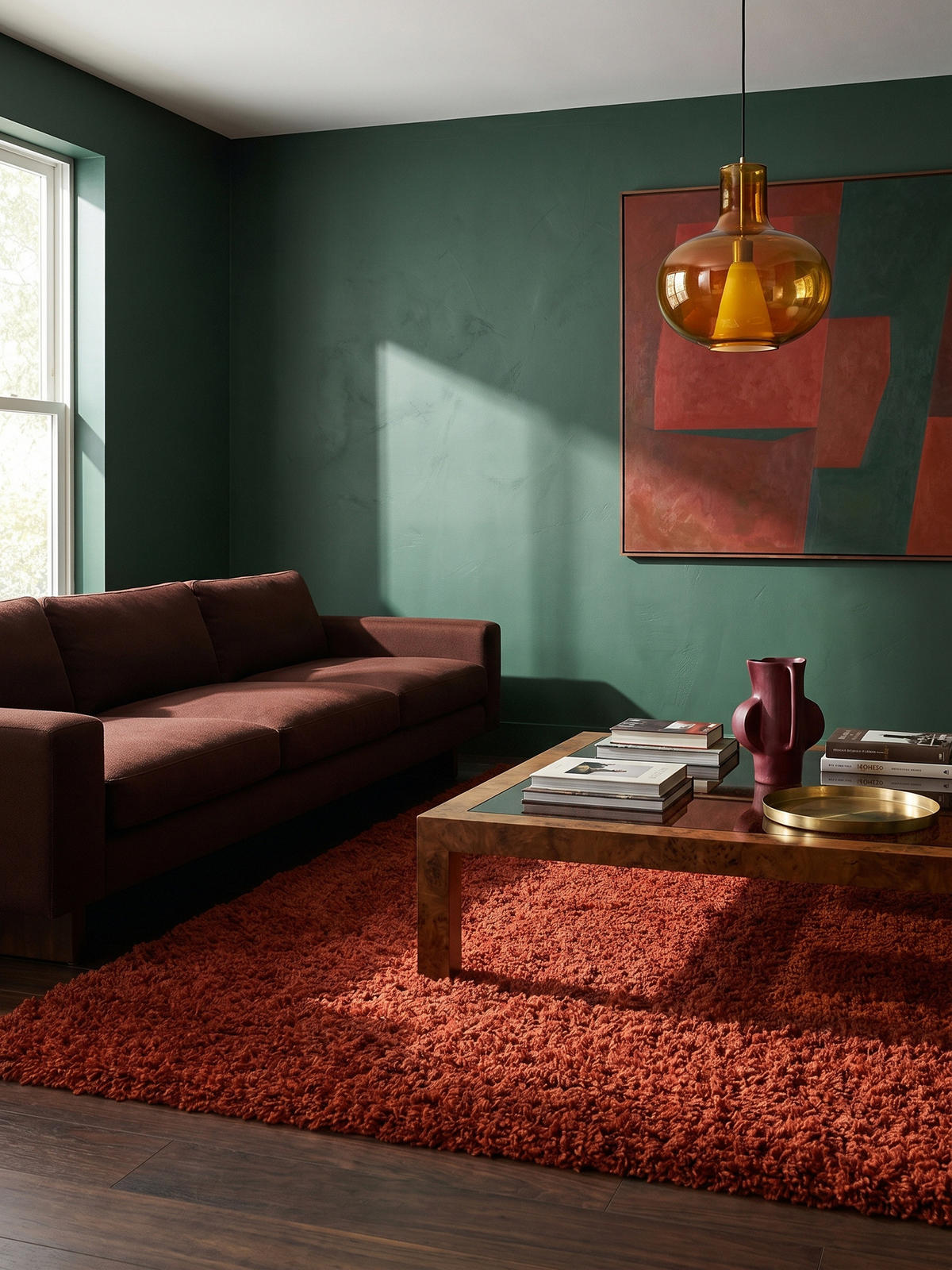 TEPPICH Hochflor Unifarben Polypropylen Wohnzimmer Shaggy Terrakotta Rechteckig 300x400 - Orange, Textil (400/300cm) - KADIMA DESIGN