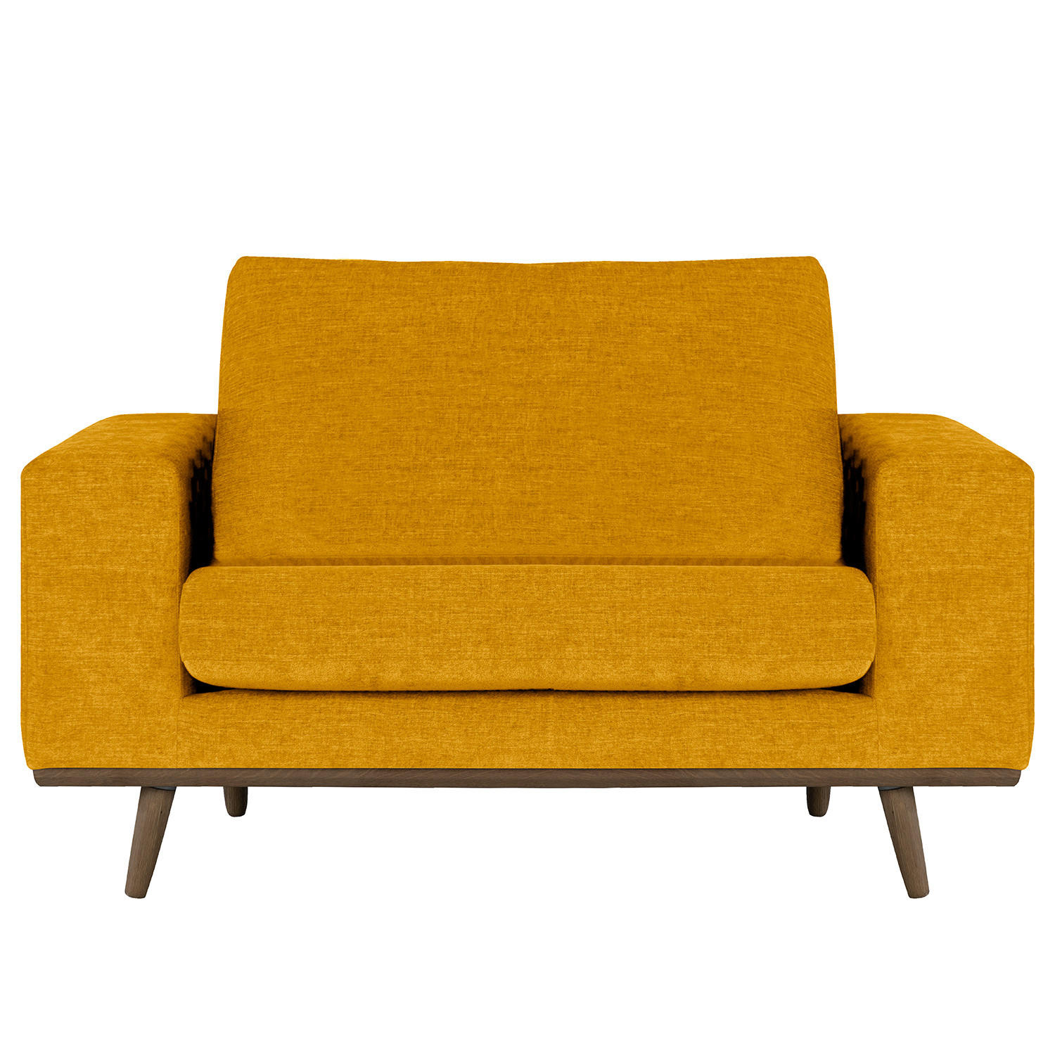 SESSEL - Eichefarben/Gelb, Textil (122/81/88cm) - home24