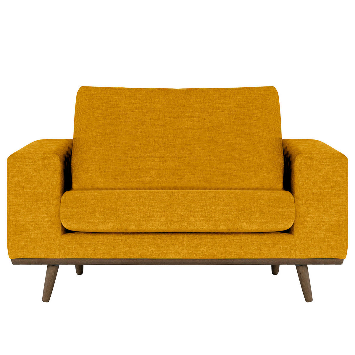 SESSEL - Eichefarben/Gelb, Textil (122/81/88cm) - home24