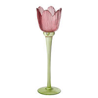 TEELICHTHALTER Tulip Tulpe - Rot, Glas (28cm) - Butlers