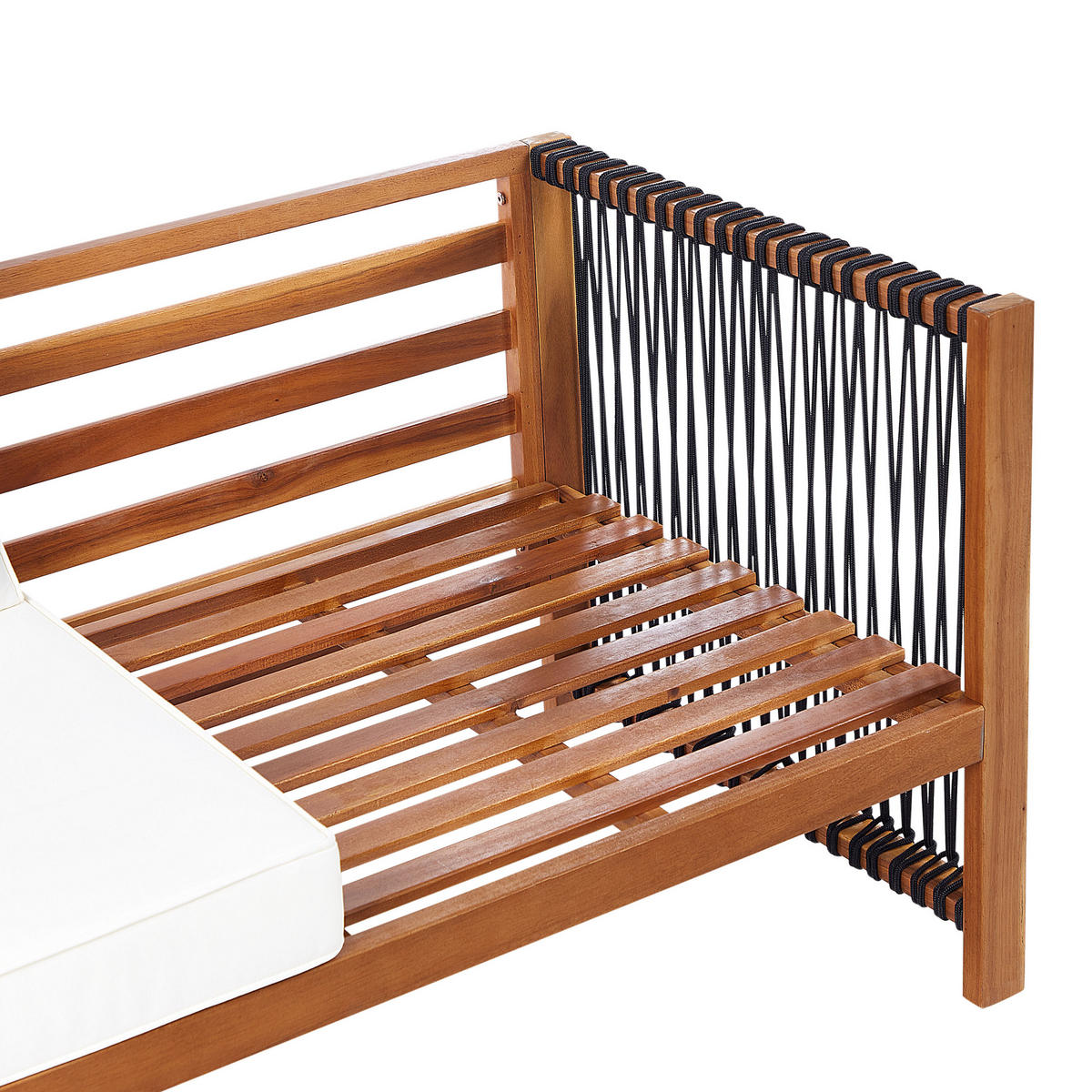 4-SITZER LOUNGE SET Akazienholz Schwarz Antria - Hellbraun/Schwarz, Holz - Beliani