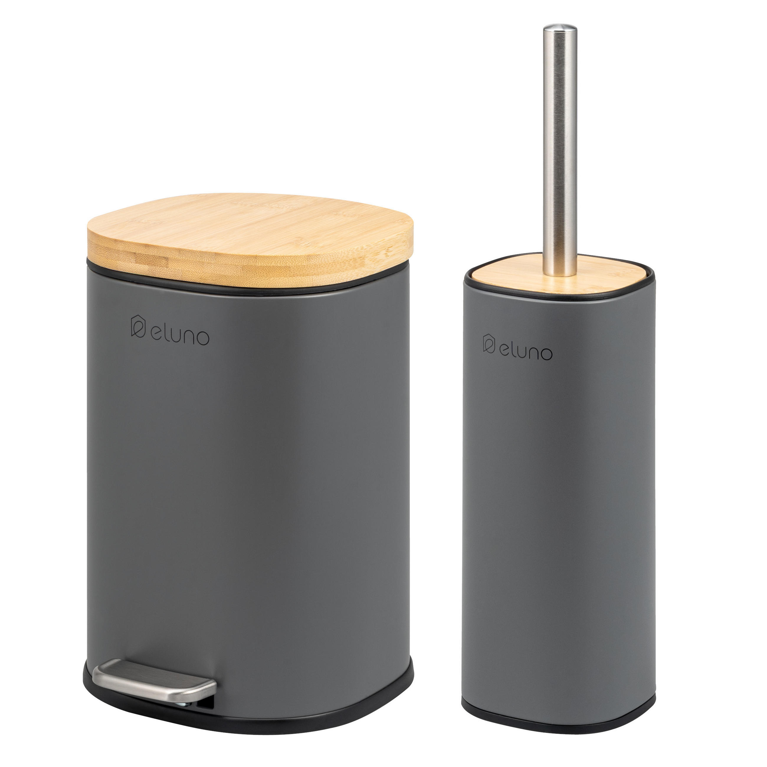 BADEZIMMER-SET FRAMURA 2tlg., grau - Grau, Metall (18.5/27.5/23cm) - eluno