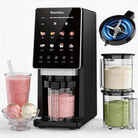 EISMASCHINE 10in1 Weiß 650 ml mit 3 Bechern Re-Spin Touchscreen - Schwarz, Kunststoff (15.7/37.6/33.5cm)