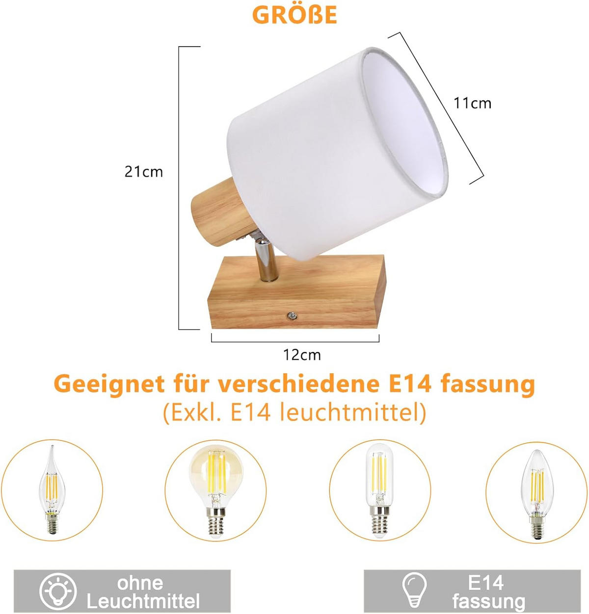 DECKENSTRAHLER Kakashi 13/13/21cm - Eukalyptusholzfarben, Holz (13/13/21cm) - ZMH