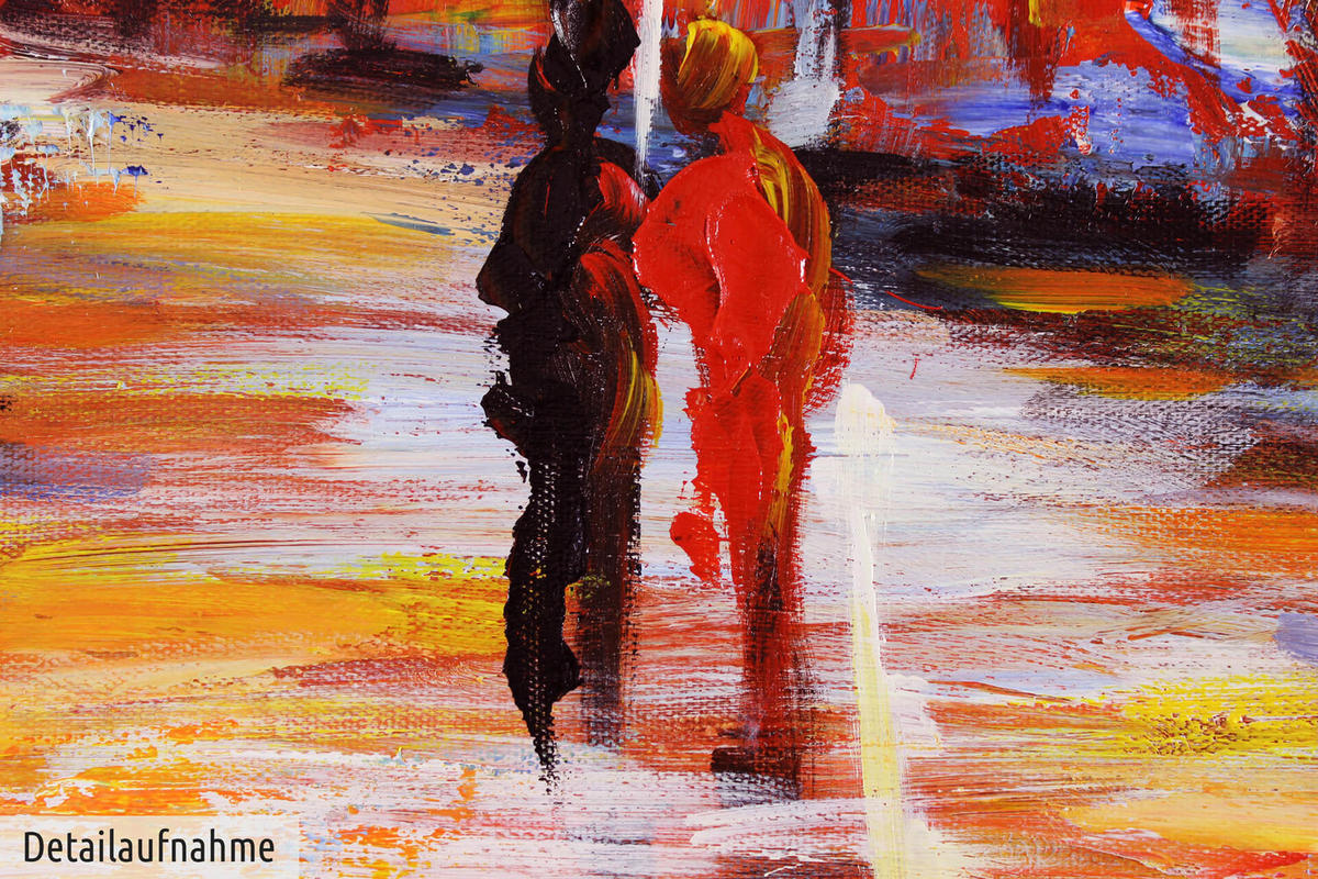 ACRYLBILD HANDGEMALT 90/60 cm - Rot, Holz/Textil (90/60cm) - KUNSTLOFT