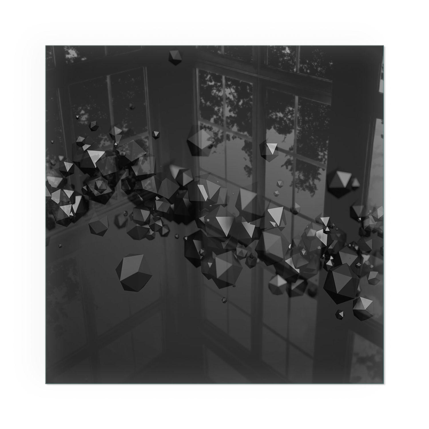 GLASPLATTE für Kamin 60x60 cm - Schwarz, Glas (60/60/0.4cm) - TULUP