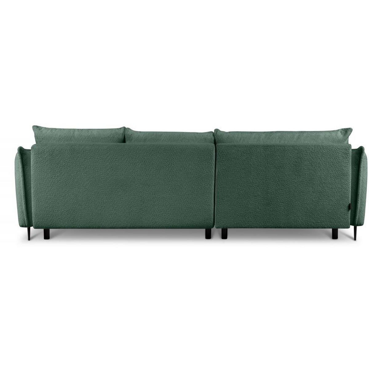 ECKSCHLAFSOFA Bari links grün - Schwarz/Grün, Textil (276/158cm) - Beautysofa