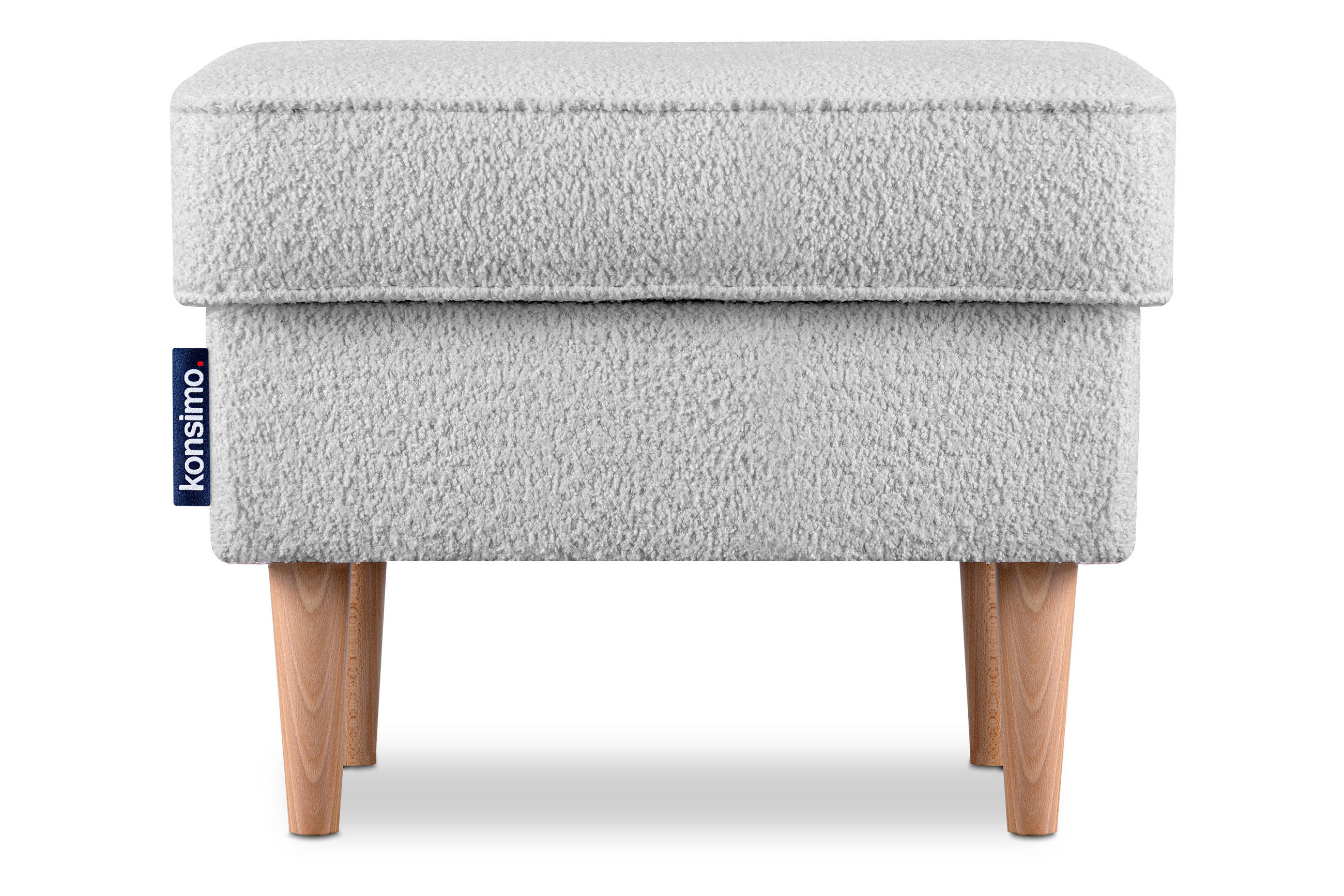 SITZHOCKER STRALIS zeitloses Design hohe Füße, hellgrau - Hellgrau, Textil (41/43/56cm) - KONSIMO®